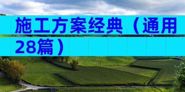 施工方案经典（通用28篇）