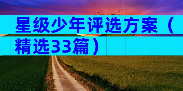 星级少年评选方案（精选33篇）