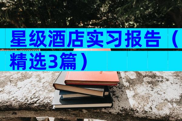 星级酒店实习报告（精选3篇）