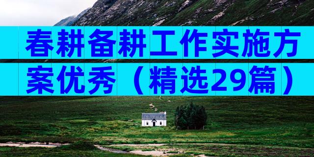 春耕备耕工作实施方案优秀（精选29篇）