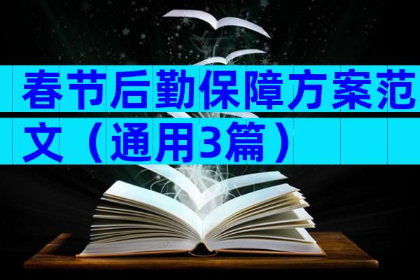 春节后勤保障方案范文（通用3篇）