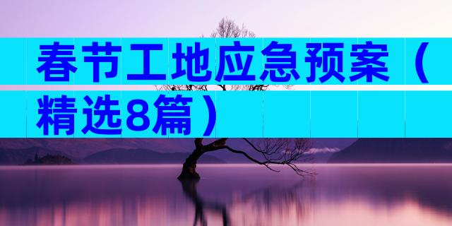 春节工地应急预案（精选8篇）