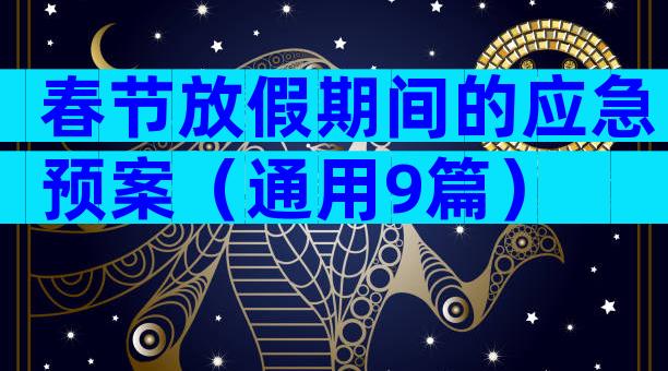 春节放假期间的应急预案（通用9篇）