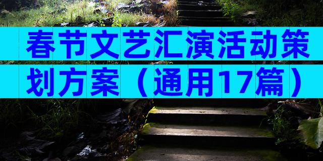 春节文艺汇演活动策划方案（通用17篇）