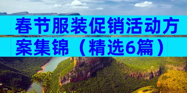 春节服装促销活动方案集锦（精选6篇）