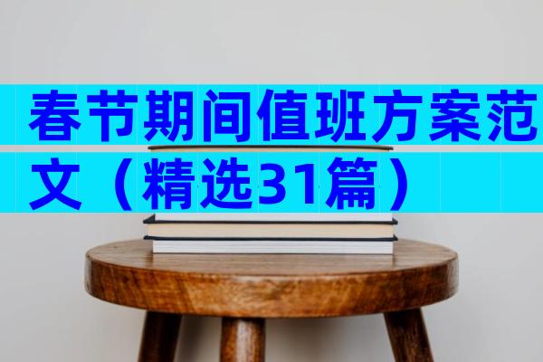 春节期间值班方案范文（精选31篇）