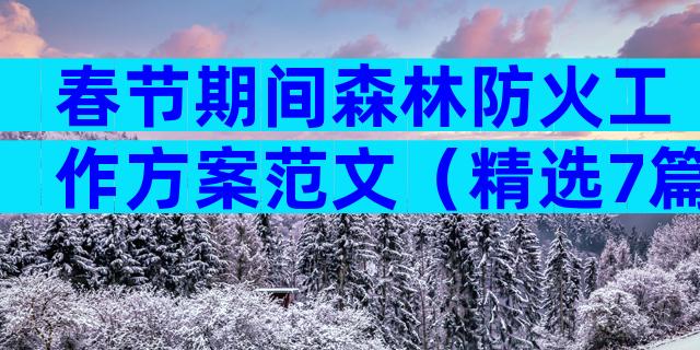 春节期间森林防火工作方案范文（精选7篇）