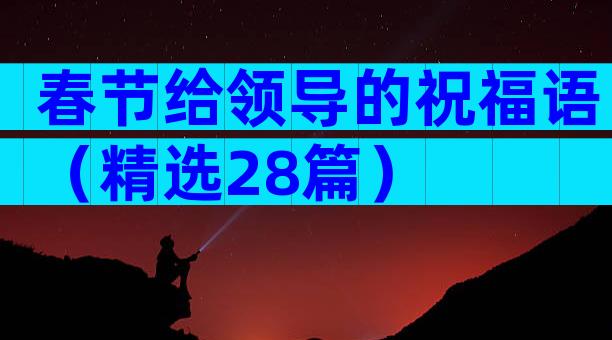 春节给领导的祝福语（精选28篇）