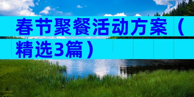 春节聚餐活动方案（精选3篇）