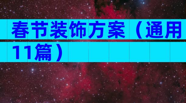 春节装饰方案（通用11篇）