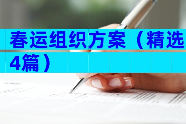 春运组织方案（精选4篇）