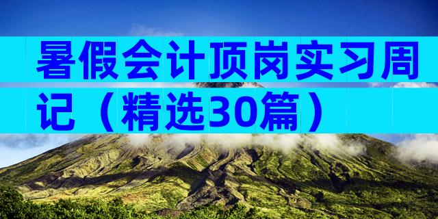 暑假会计顶岗实习周记（精选30篇）