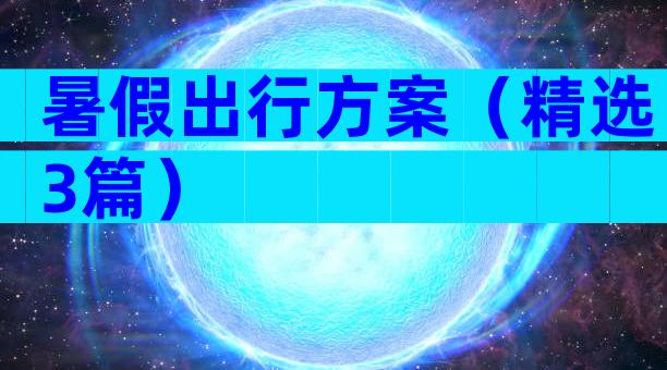 暑假出行方案（精选3篇）