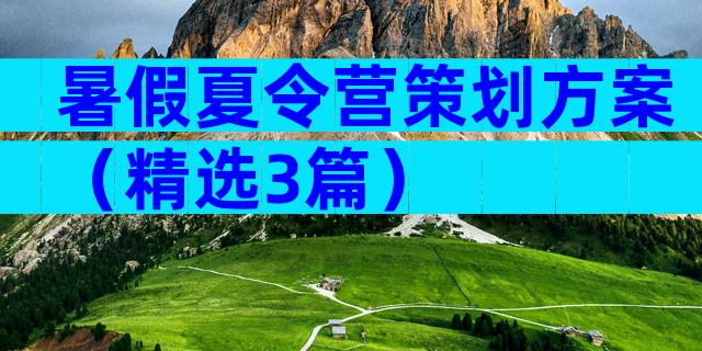 暑假夏令营策划方案（精选3篇）