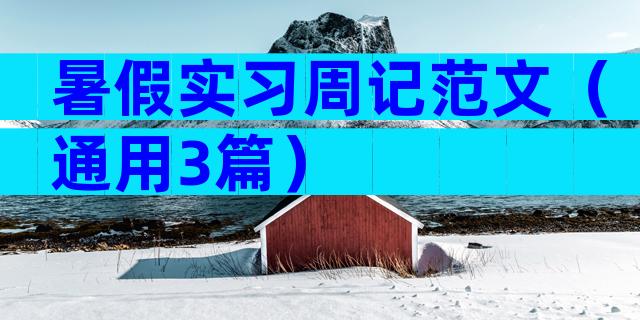 暑假实习周记范文（通用3篇）