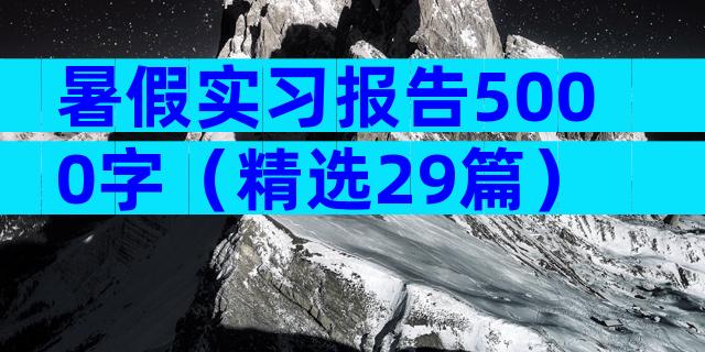 暑假实习报告5000字（精选29篇）