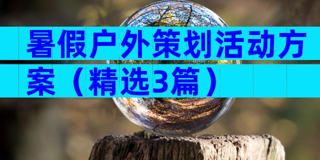 暑假户外策划活动方案（精选3篇）