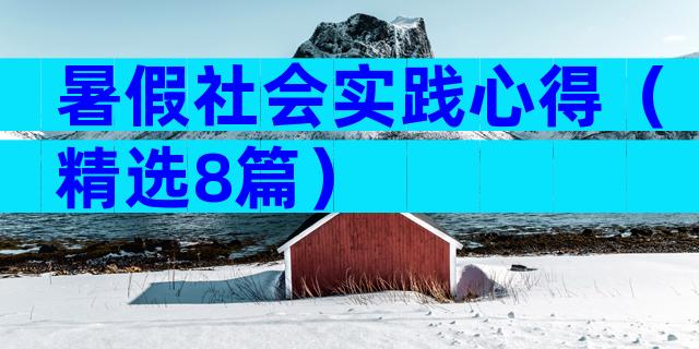 暑假社会实践心得（精选8篇）
