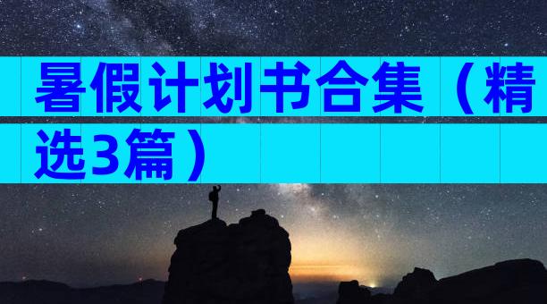 暑假计划书合集（精选3篇）