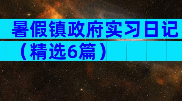 暑假镇政府实习日记（精选6篇）