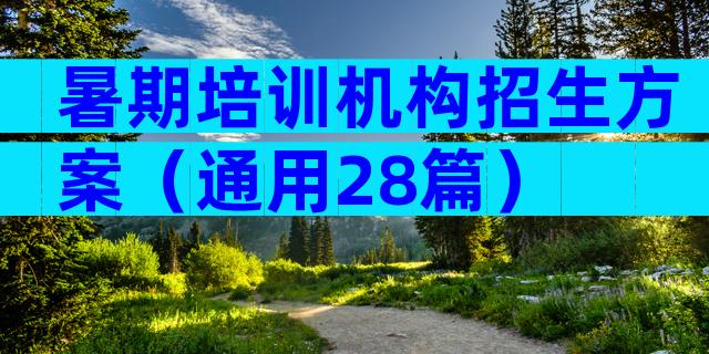 暑期培训机构招生方案（通用28篇）