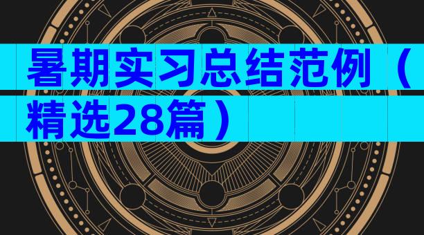 暑期实习总结范例（精选28篇）