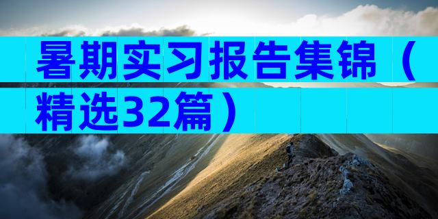 暑期实习报告集锦（精选32篇）