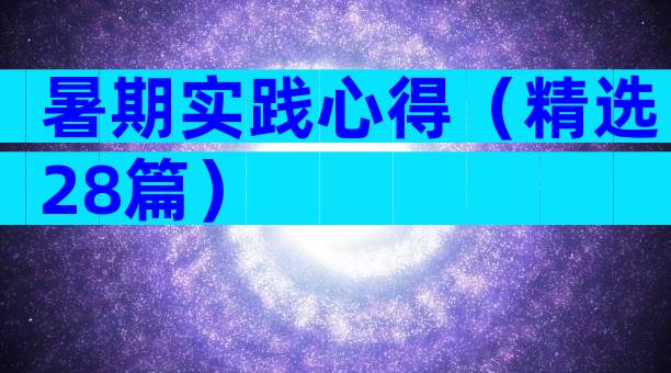 暑期实践心得（精选28篇）