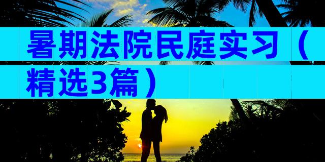 暑期法院民庭实习（精选3篇）