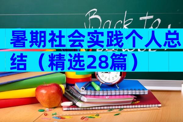 暑期社会实践个人总结（精选28篇）