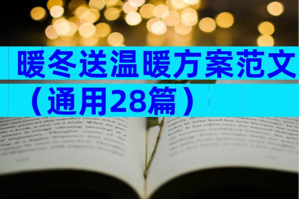暖冬送温暖方案范文（通用28篇）