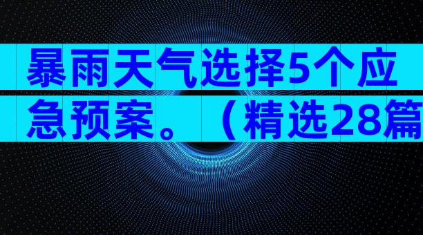 暴雨天气选择5个应急预案。（精选28篇）