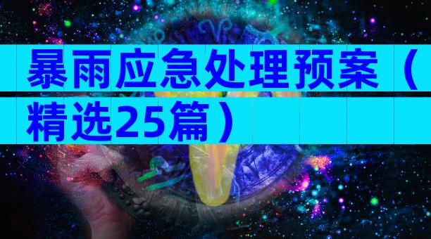 暴雨应急处理预案（精选25篇）