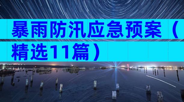 暴雨防汛应急预案（精选11篇）