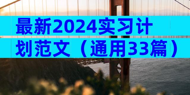 最新2024实习计划范文（通用33篇）