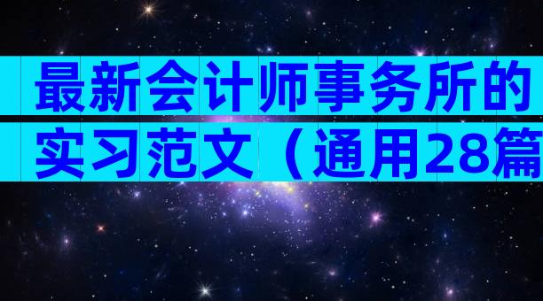 最新会计师事务所的实习范文（通用28篇）