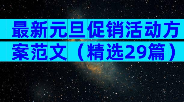 最新元旦促销活动方案范文（精选29篇）
