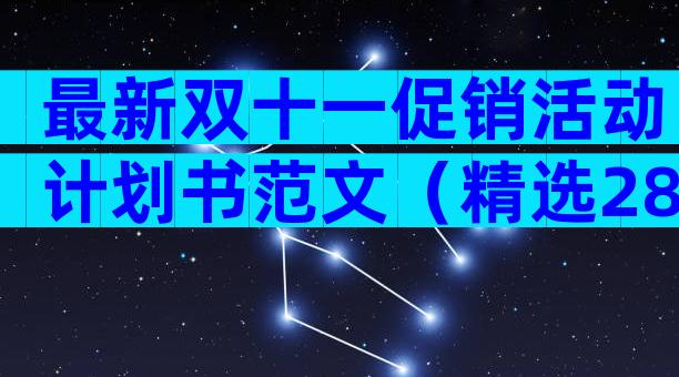 最新双十一促销活动计划书范文（精选28篇）