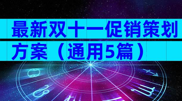 最新双十一促销策划方案（通用5篇）