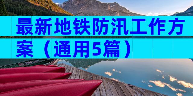 最新地铁防汛工作方案（通用5篇）