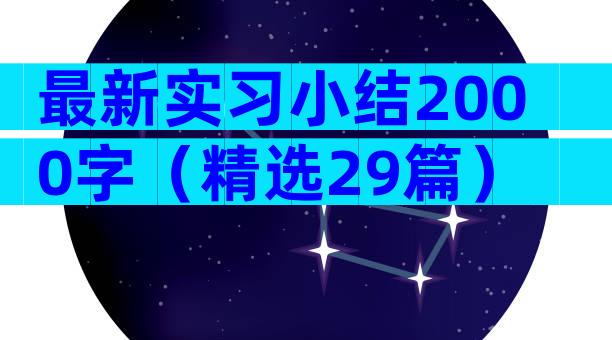 最新实习小结2000字（精选29篇）