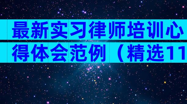 最新实习律师培训心得体会范例（精选11篇）