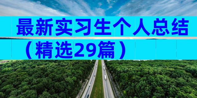 最新实习生个人总结（精选29篇）