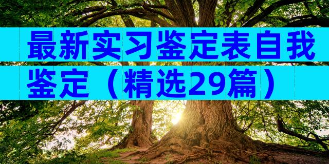 最新实习鉴定表自我鉴定（精选29篇）