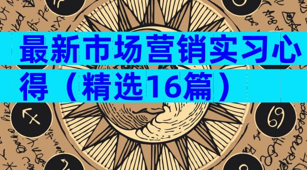 最新市场营销实习心得（精选16篇）