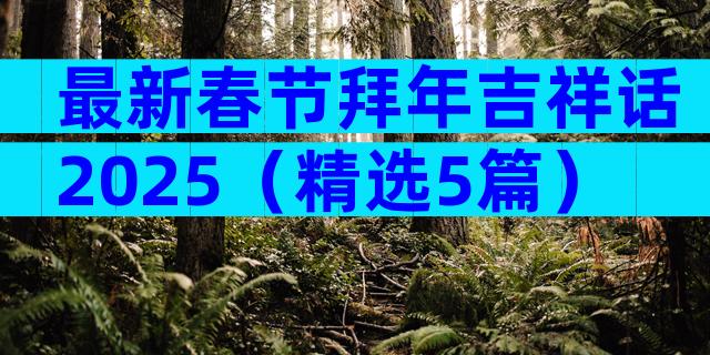 最新春节拜年吉祥话2025（精选5篇）