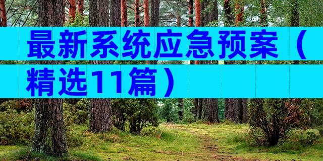 最新系统应急预案（精选11篇）