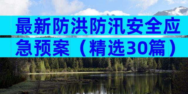 最新防洪防汛安全应急预案（精选30篇）