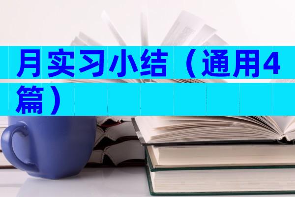 月实习小结（通用4篇）