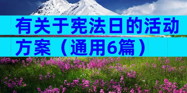 有关于宪法日的活动方案（通用6篇）